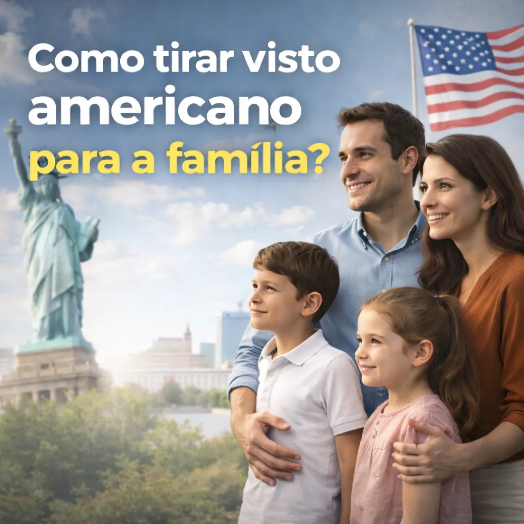 Imagem ilustrativa para o artigo Como tirar visto americano para a família? da Now Vistos